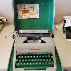 Vintage Royal Aristocrat Typewriter With Case Green Keys~ Tested Working 1950s