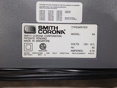 Smith Corona Electric Portable Typewriter Model 5A SL 470 w/ Cover Works Great!