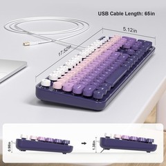 Wired Retro Keyboard, 104 Keys Full-Sized Typewriter Keyboards, Office Keyboa…