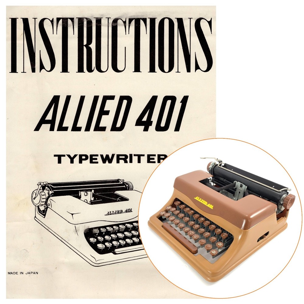 Allied 401 Typewriter Instruction Manual Antique User Marx Reproduction Vtg