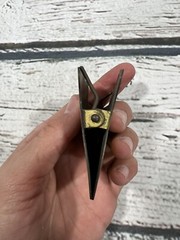Antique Monarch Visible Typewriter Brass Advertising Office Desk Paper Bill Clip