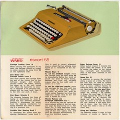 Montgomery Ward Escort 55 Typewriter Instruction Manual Card Use Repro Vtg MW