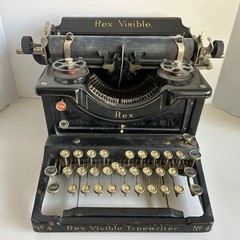 VINTAGE RARE 1912 Antique Rex Visible No 4 Typewriter by Harris Mfg. *Read*