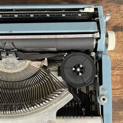 Brother Webster XL-500 Typewriter Blue Vintage w/ Case Untested For Parts
