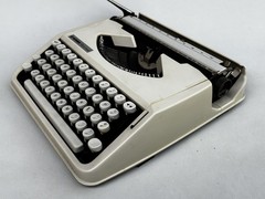 Hermes Rocket Cursive Script Typewriter with Hardshell Carrying Case 1980