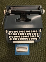 Vintage Blue Smith-Corona Super Sterling Portable Manual Typewriter w/ Hard Case