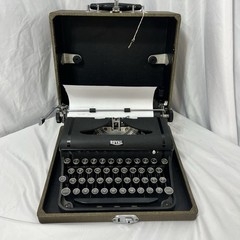 Vintage 1940s Royal Companion Portable Typewriter with Original Case and Key