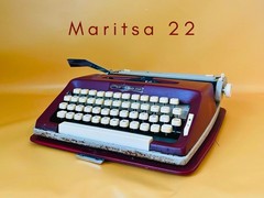 Working Typewriter Maritsa 22 Office Gift 1970s Manual Maroon Typewriter QWERTY
