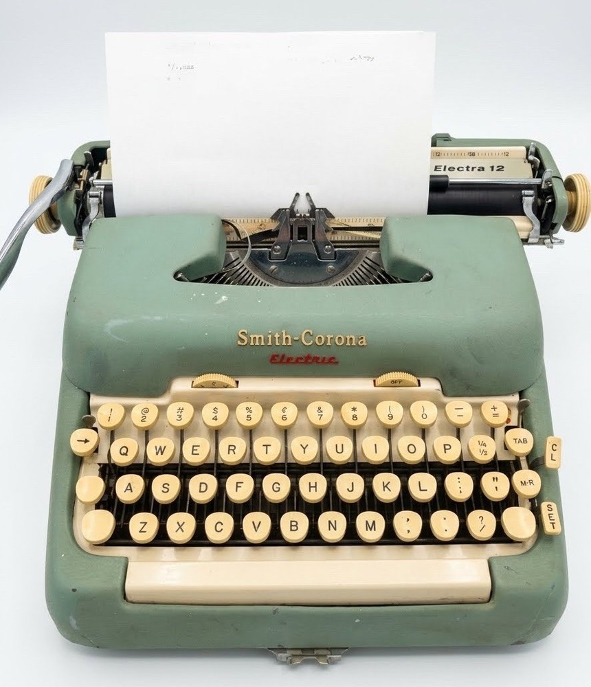 VTG 1956 Smith Corona 5TE Typewriter Case Portable Electric All Working