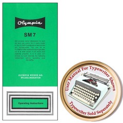 Olympia SM7 Typewriter Owner’s Manual User Manual Instruction Manual Guide