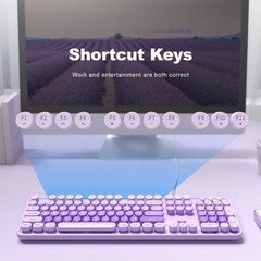 Large Print Wired Keyboard, 104 Keys Full-Sized Typewriter Keyboards, USB Plu…