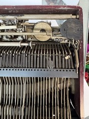 1930S Corona Sterling Flat Top Floating Typewriter Maroon Incomplete ￼