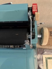 Vintage 1957 Royal Quiet Deluxe Teal Blue Typewriter & Tweed Case VGC New Ribbon