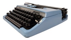 Vintage Brother 100 Correction Portable Typewriter Blue Case Japan Works Nice