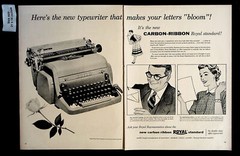 1955 Royal Standard Portable Typewriter Office Home Bloom Vintage Print Ad 34998