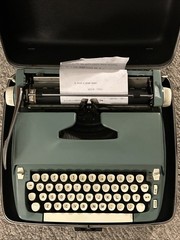 Vintage Smith Corona Super Sterling Portable Typewriter SCM 6SS? Aqua Blue Works