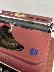 Triumph Norm 6 Red Typewriter Refurbished Cleaned + New Ribbon Year 1950