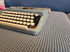Vintage Brother Charger 870 Portable Typewriter, Works Blue Color Made In Japan