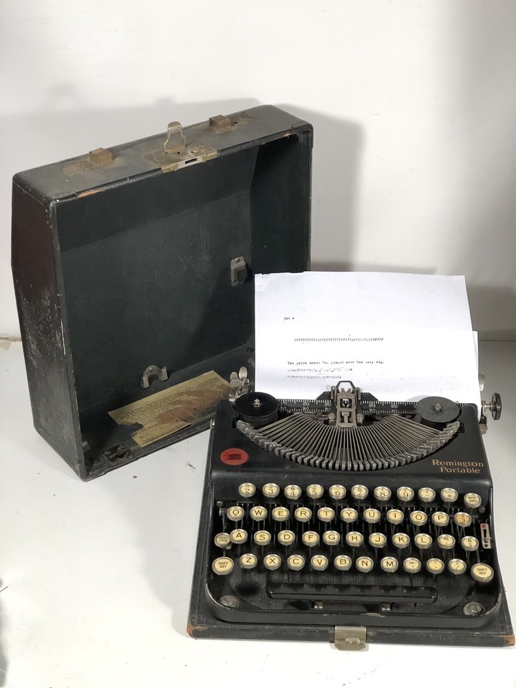 Vintage 1922 Remington Portable Black Antique Typewriter with Case Made In USA