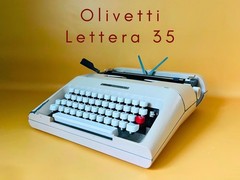 Working Typewriter Olivetti Lettera 35 QWERTY Typewriter Beige Writer Gift Decor