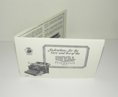 Royal No 10 Typewriter Instruction Manual / Brochure Reproduction