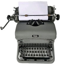 1940’s ROYAL KMG Metal Art-Deco Tombstone Glass Keys Typewriter Working, Excell