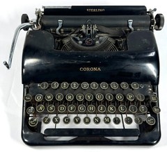1938 Corona 2A Sterling Manual Portable Black Steel Antique Typewriter NEED WORK