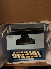 Vintage Buddy L Easy Writer 200 Toy Two Tone Blue Typewriter