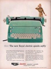 1956 Royal Electric Typewriter Green Original Color Print Ad