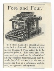 Antique Office Machine Equipment – Remington Typewriter – 1890-1908 Art AD Lot