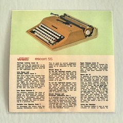 Montgomery Ward Escort 55 Typewriter Instruction Manual Card Use Repro Vtg MW