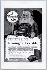 1922 Remington Portable Typewriter Vintage Ad Christmas Gift Santa Claus Xmas