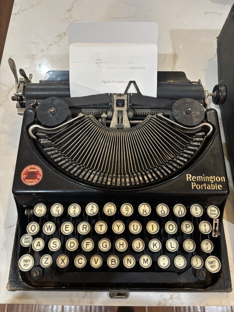 Antique 1926 Remington Portable Typewriter Model No 1 Black Hardshell Case GUC
