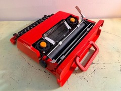 Olivetti Valentine Typewriter • Red Portable w/Original Case, Manuals • Pica