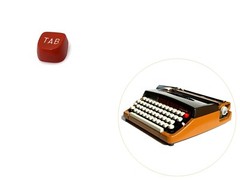 Red Tab Key for Brother Typewriter Vtg Original Part Keyboard Keytop