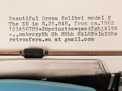 TYPEWRITER GROMA KOLIBRI /SAFE & FAST SHIPPING /AUCTIONS FROM RETROSFERA/打字机 打字機