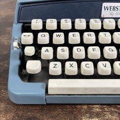Brother Webster XL-500 Typewriter Blue Vintage w/ Case Untested For Parts