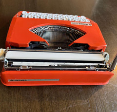 Hermes Baby Manual Typewriter SPANISH LAYOUT with Case Orange Tested
