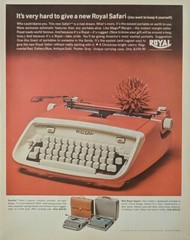 1962 Royal Typewriter Print Ad, Red Color Royal Safari model Christmas Gift