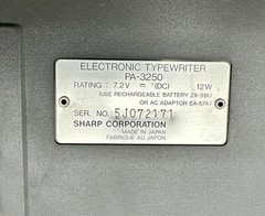 Sharp PA-3250 Electronic TypeWriter 12w Portable With Case Works