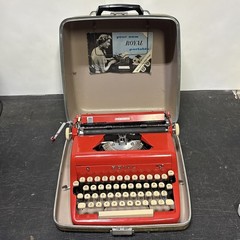 Vintage 1950’s Red Royal Quiet Deluxe Typewriter Not Serviced