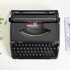 Brother 220 deluxe Typewriter | 1970s | Working | Black | Serviced UPS 3-Day