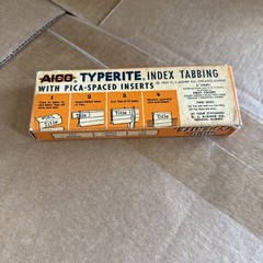 AICO TYPERITE Index Tabbing 1953 Box Typewriter Accessory Desktop Collectable