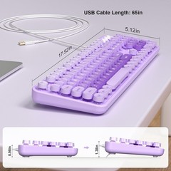 Large Print Wired Keyboard, 104 Keys Full-Sized Typewriter Keyboards, USB Plu…