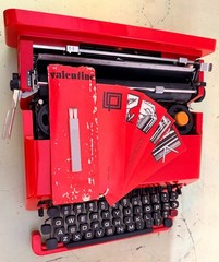 Olivetti Valentine Typewriter • Red Portable w/Original Case, Manuals • Pica