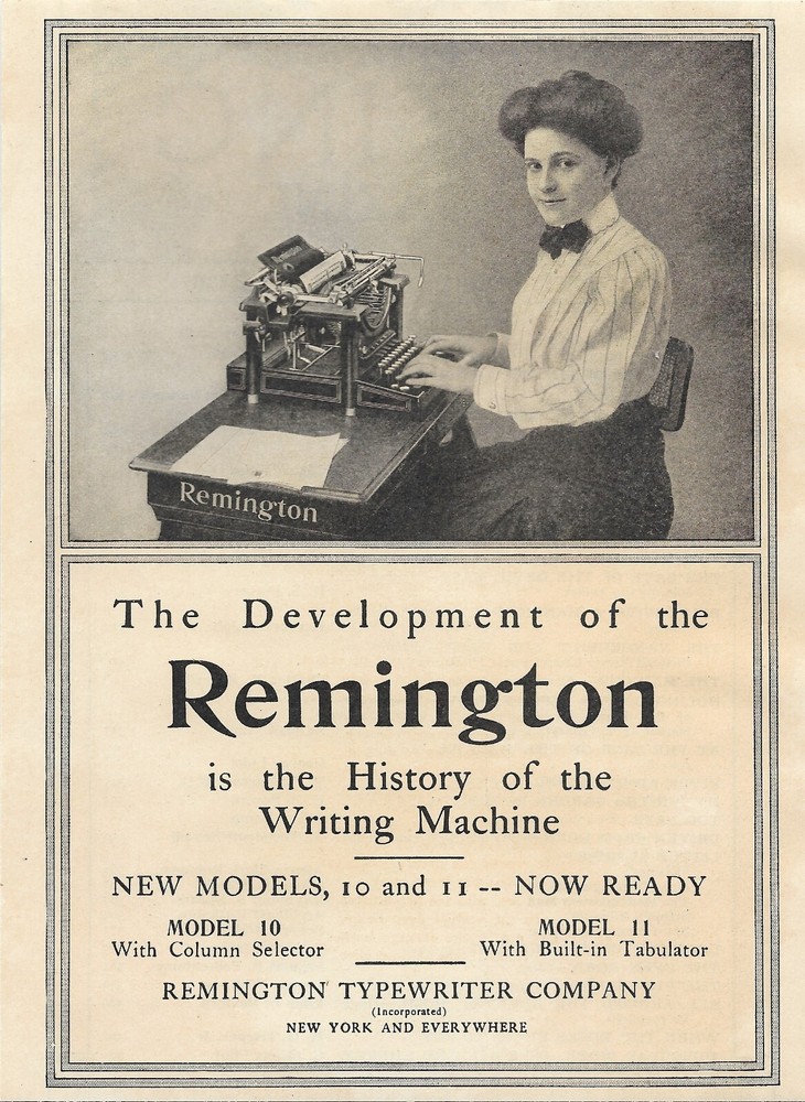 Antique Office Machine Equipment – Remington Typewriter – 1890-1908 Art AD Lot