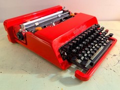 Olivetti Valentine Typewriter • Red Portable w/Original Case, Manuals • Pica
