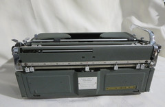 Vintage Olympia Green Portable Manual Typewriter w/ Art Deco Case
