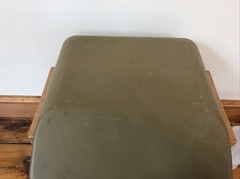 Vintage Underwood 319 Beige Green Portable Typewriter w/ Travel Case + Handles