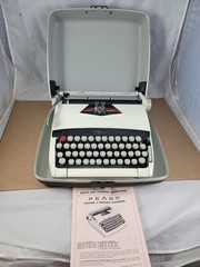 Vintage Manual Sears Citation 2 White Typewriter With Hard Case Tested